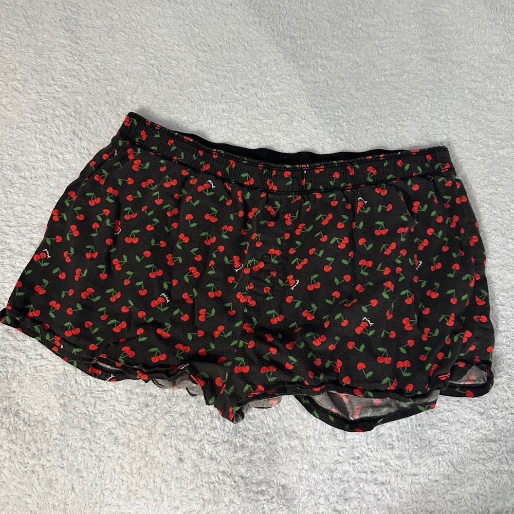 PINK Victoria's Secret Black Cherry Print Sleep Shorts